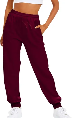 Womens High Waisted Joggers Cinch Bottom Baggy Sweatpants Casual Workout Pants Track Jogging Lounge Bottoms Trousers