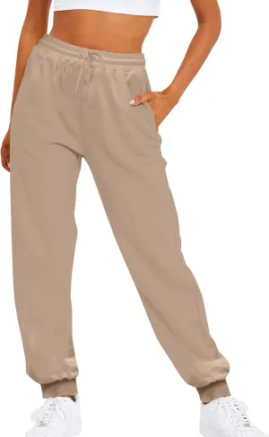 Womens High Waisted Joggers Cinch Bottom Baggy Sweatpants Casual Workout Pants Track Jogging Lounge Bottoms Trousers