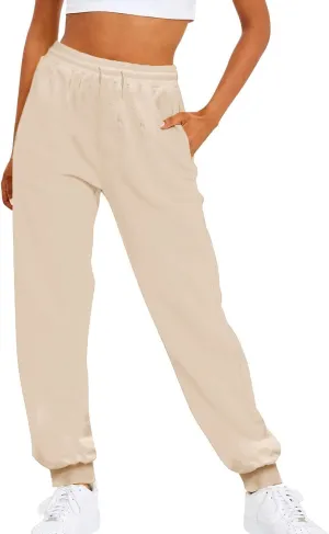 Womens High Waisted Joggers Cinch Bottom Baggy Sweatpants Casual Workout Pants Track Jogging Lounge Bottoms Trousers
