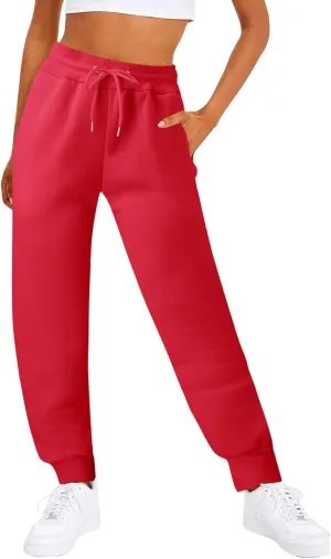 Women's High Waisted Sweatpants Workout Active Baggy Joggers Lounge Bottoms Cinch Bottom Drawstring Comfy Trousers