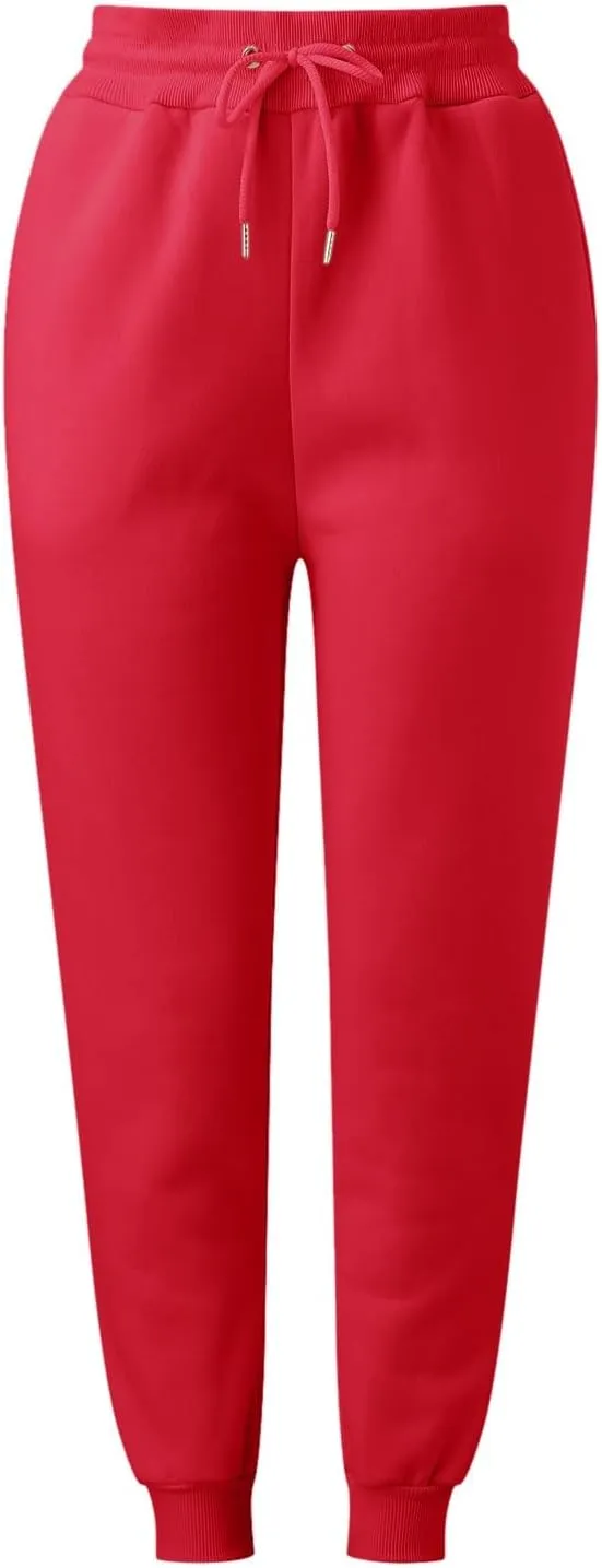Women's High Waisted Sweatpants Workout Active Baggy Joggers Lounge Bottoms Cinch Bottom Drawstring Comfy Trousers
