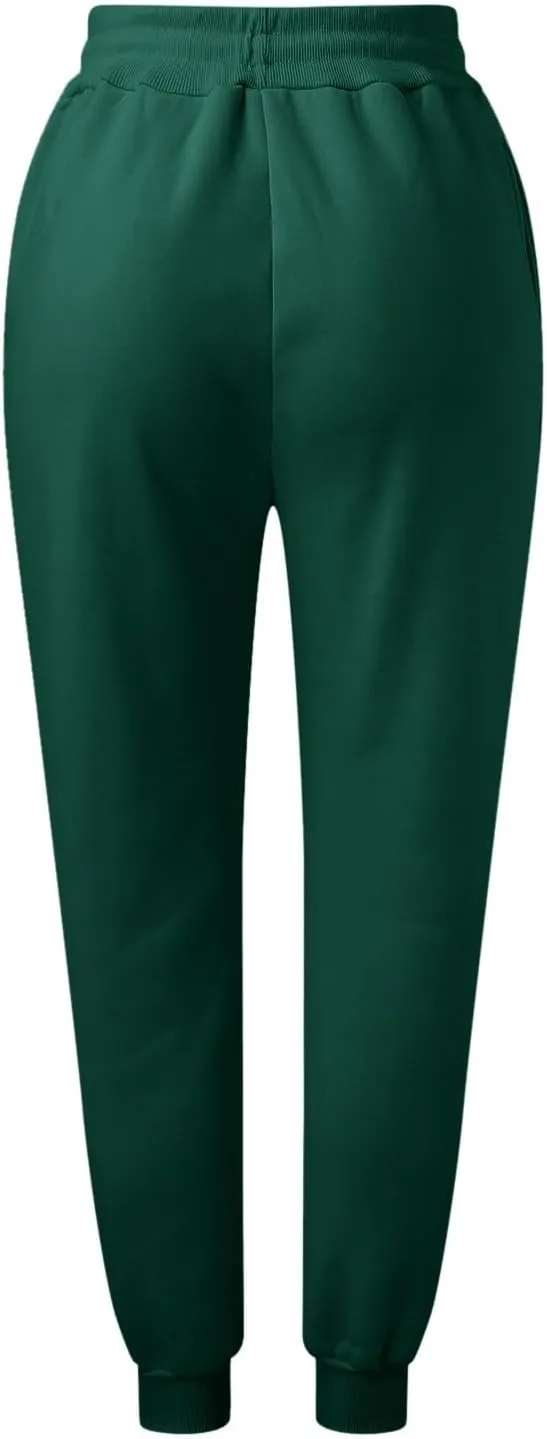 Women's High Waisted Sweatpants Workout Active Baggy Joggers Lounge Bottoms Cinch Bottom Drawstring Comfy Trousers