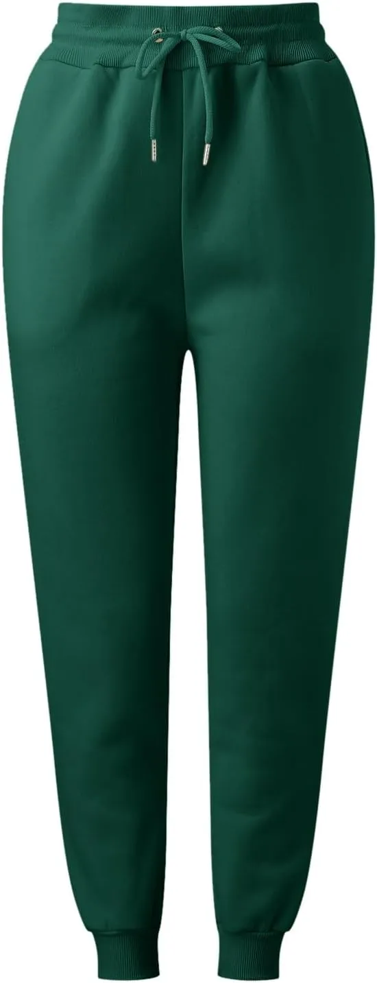 Women's High Waisted Sweatpants Workout Active Baggy Joggers Lounge Bottoms Cinch Bottom Drawstring Comfy Trousers