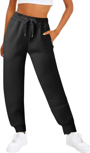 Women's High Waisted Sweatpants Workout Active Baggy Joggers Lounge Bottoms Cinch Bottom Drawstring Comfy Trousers