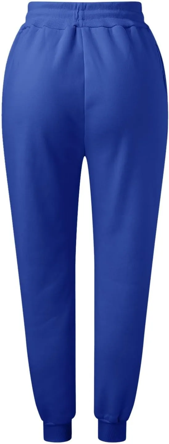 Women's High Waisted Sweatpants Workout Active Baggy Joggers Lounge Bottoms Cinch Bottom Drawstring Comfy Trousers