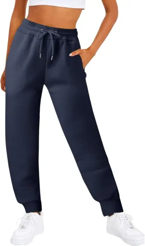 Women's High Waisted Sweatpants Workout Active Baggy Joggers Lounge Bottoms Cinch Bottom Drawstring Comfy Trousers