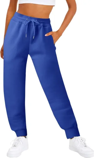 Women's High Waisted Sweatpants Workout Active Baggy Joggers Lounge Bottoms Cinch Bottom Drawstring Comfy Trousers