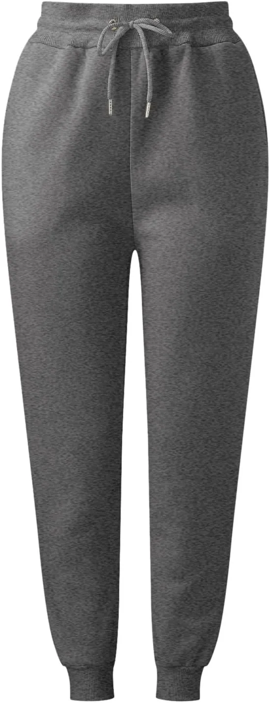 Women's High Waisted Sweatpants Workout Active Baggy Joggers Lounge Bottoms Cinch Bottom Drawstring Comfy Trousers