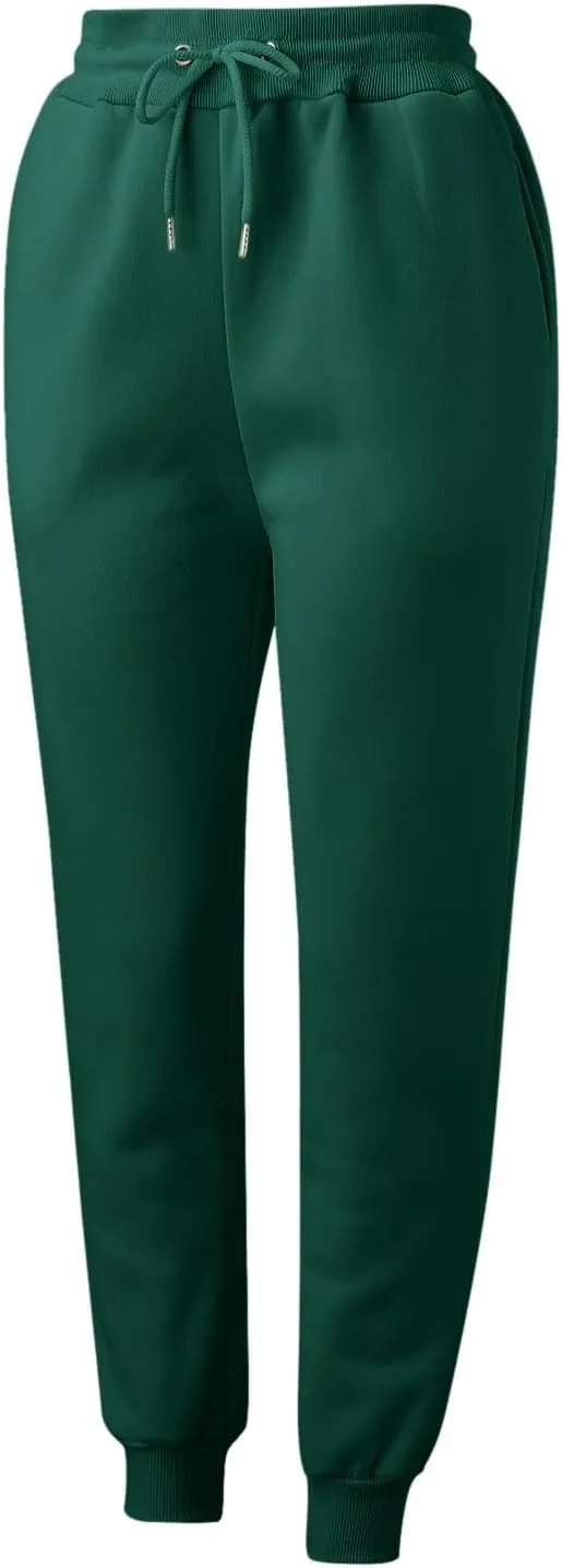 Women's High Waisted Sweatpants Workout Active Baggy Joggers Lounge Bottoms Cinch Bottom Drawstring Comfy Trousers