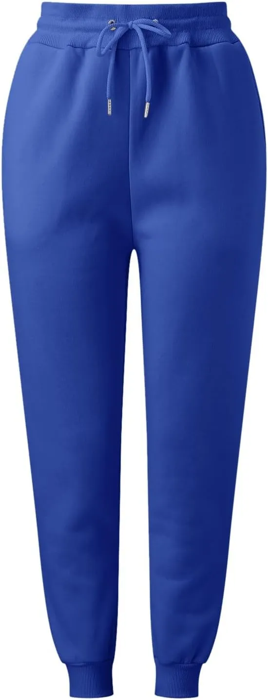 Women's High Waisted Sweatpants Workout Active Baggy Joggers Lounge Bottoms Cinch Bottom Drawstring Comfy Trousers