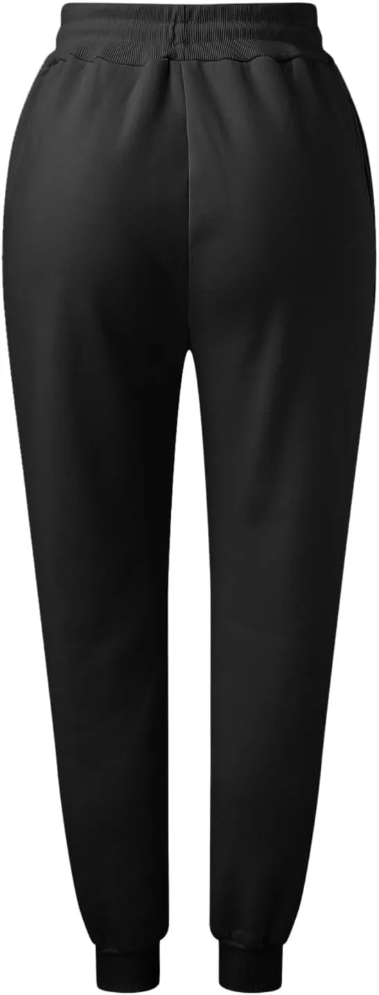 Women's High Waisted Sweatpants Workout Active Baggy Joggers Lounge Bottoms Cinch Bottom Drawstring Comfy Trousers