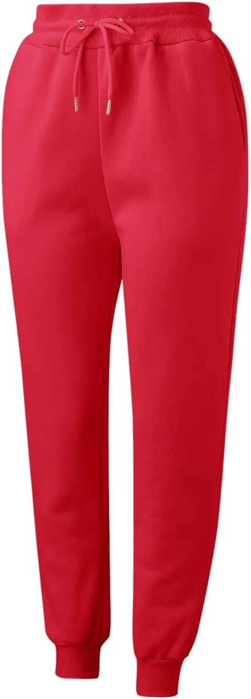 Women's High Waisted Sweatpants Workout Active Baggy Joggers Lounge Bottoms Cinch Bottom Drawstring Comfy Trousers