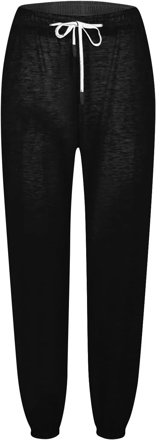 Women's High Waisted Sweatpants Workout Active Joggers Pants Baggy Lounge Bottoms Drawstring Athletic Joggers