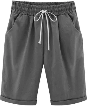 Women's Linen Summer Palazzo Pants Flowy Wide Leg Boho Beach Pants High Waist Lounge Trousers with Pocket