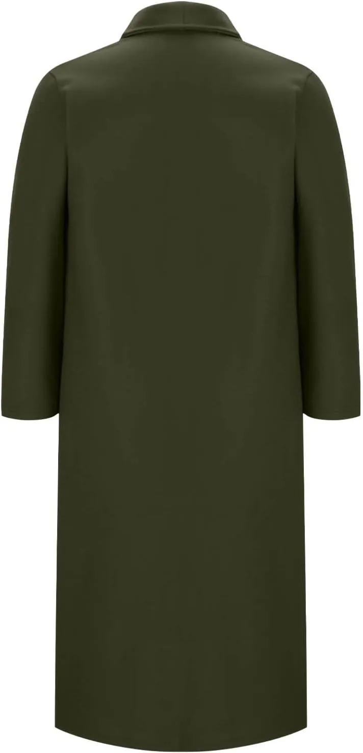 Women's Long Wool Blend Pea Coat Winter Casual Overcoat Lapel Collar Trench Coat Open Front Long Jacket Outerwear