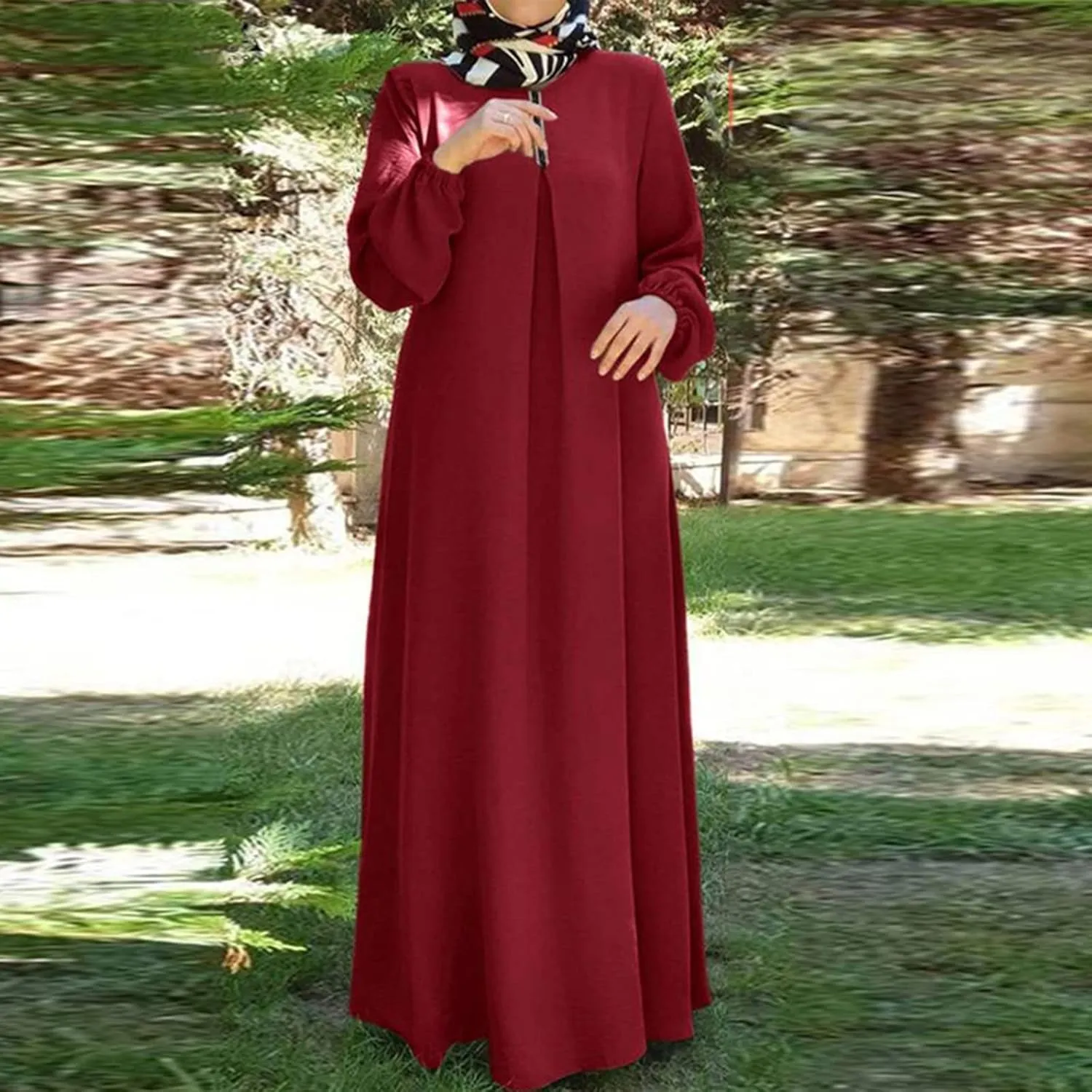 Womens Muslim Robe Loose Fancy Maxi Dress Turkey Islamic Middle East Dubai Long Gown Full Length Dress with Belt