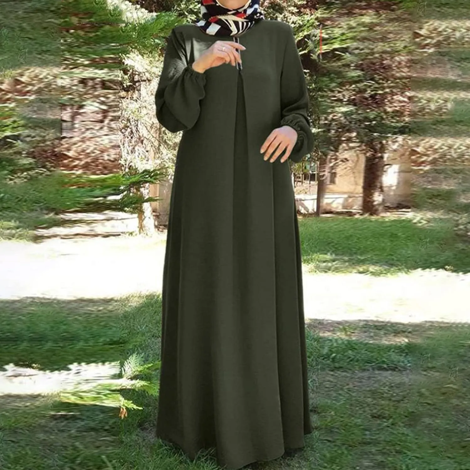 Womens Muslim Robe Loose Fancy Maxi Dress Turkey Islamic Middle East Dubai Long Gown Full Length Dress with Belt
