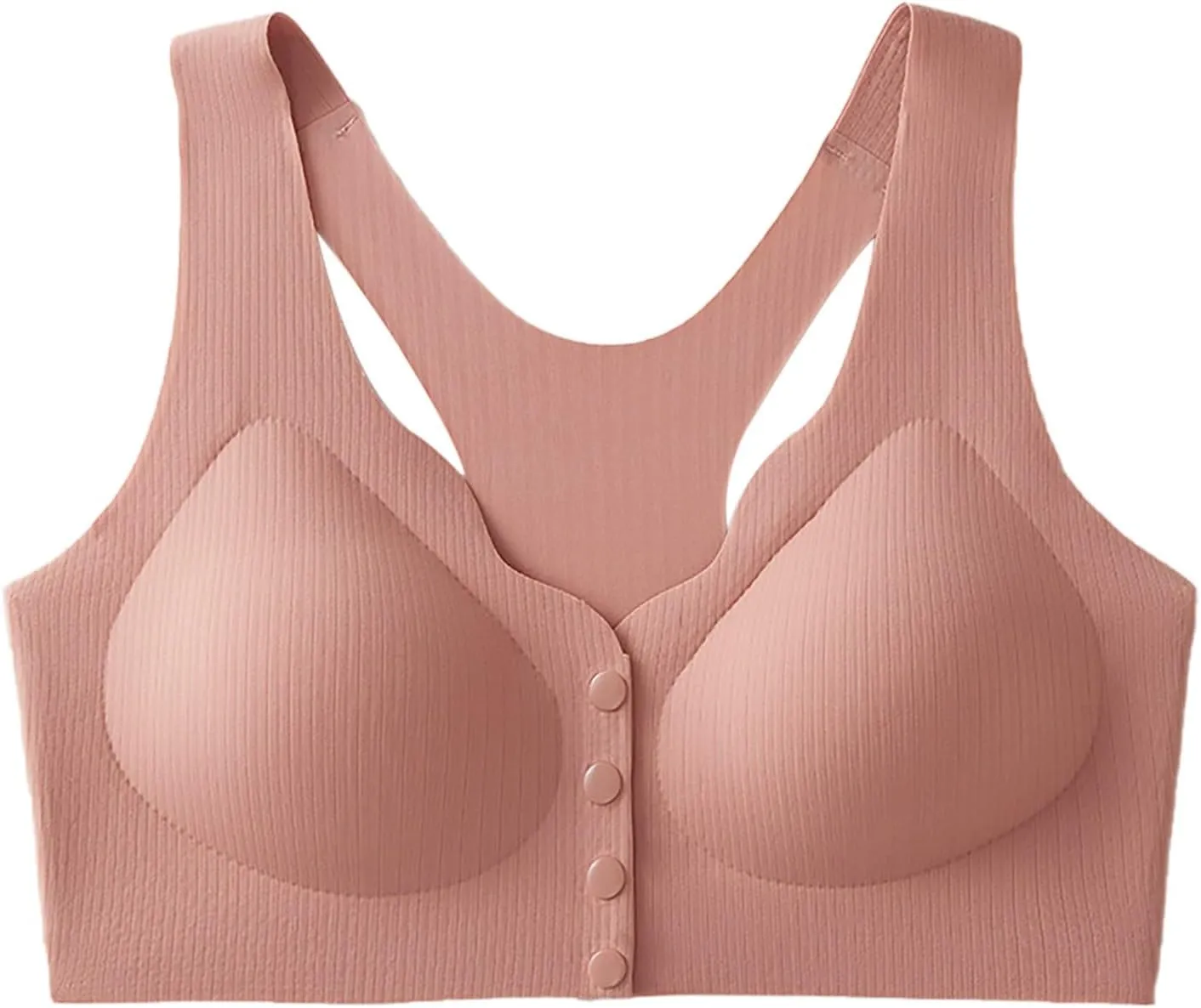 Women's Racerback Sports Bras Comfort Ice Silk Seamless Front Closure Gathered Bra Wireless Push Up Yoga Sports Bras