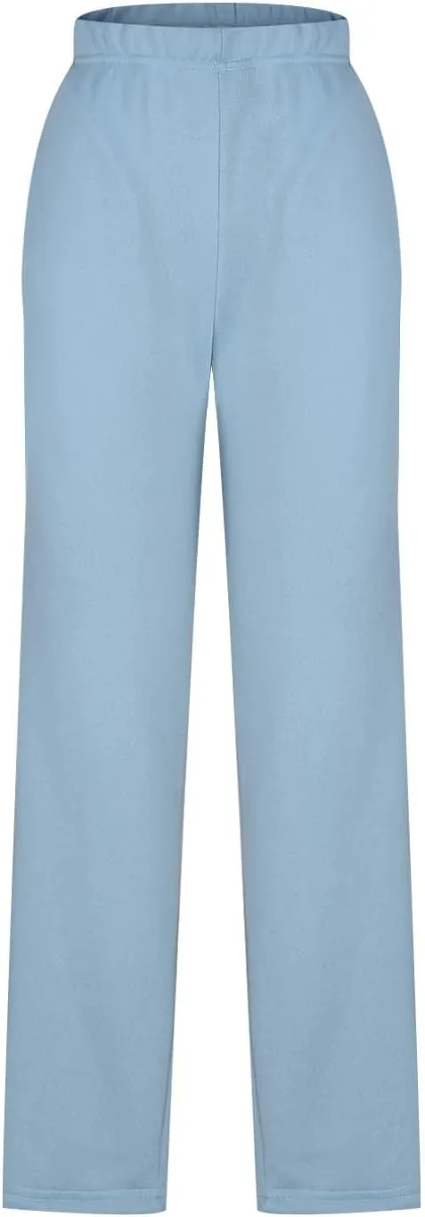 Women's Solid Color Long Pants Dressy Straight Leg Winter Sweatpants Thickened Plus Size Trousers with Pockets
