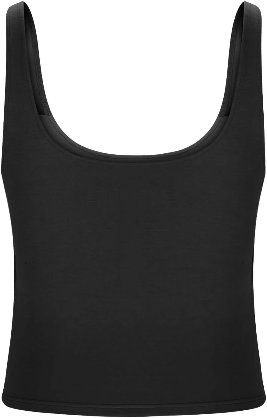 Women's Sports Bras Tank Tops for Women Built in Bra Workout Yoga Tops with Padded Long Tanks Ribbed Basic Cami Tops