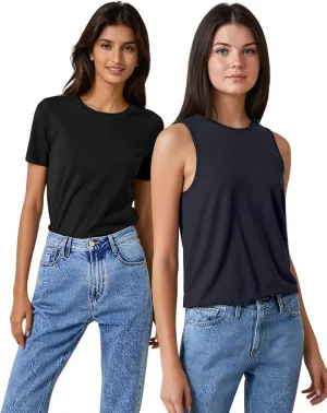 Women's Summer T Shirt & Tank Tops– Cotton Crewneck & Halter Tops