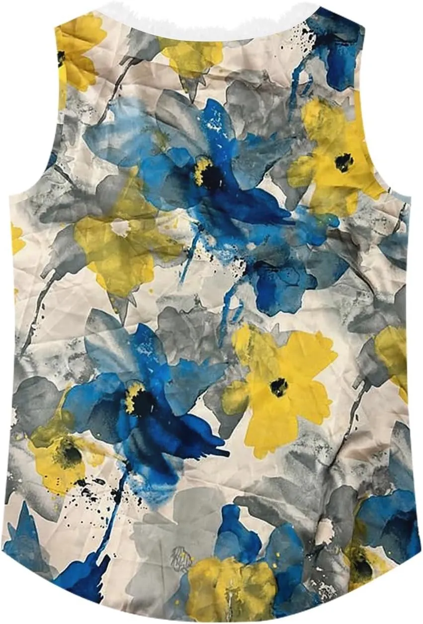 Womens Summer Tank Tops Loose Fit Lace V Neck Sleeveless Tops Shirts Dressy Casual Flowy Going Out Tank Tops