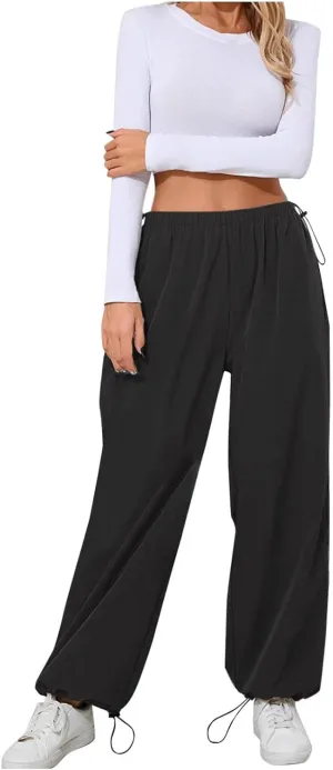 Women's Sweatpants Baggy Solid Bound Feet Drawstring Workout Casual Lounge Bottoms Athletic Loose Soft 2025 Joggers