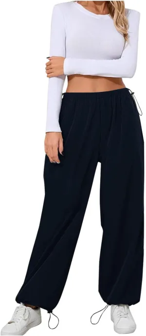 Women's Sweatpants Baggy Solid Bound Feet Drawstring Workout Casual Lounge Bottoms Athletic Loose Soft 2025 Joggers