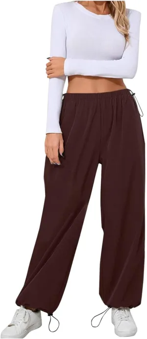 Women's Sweatpants Baggy Solid Bound Feet Drawstring Workout Casual Lounge Bottoms Athletic Loose Soft 2025 Joggers