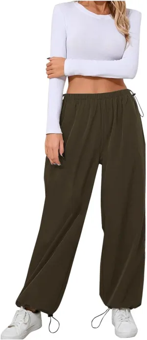 Women's Sweatpants Baggy Solid Bound Feet Drawstring Workout Casual Lounge Bottoms Athletic Loose Soft 2025 Joggers