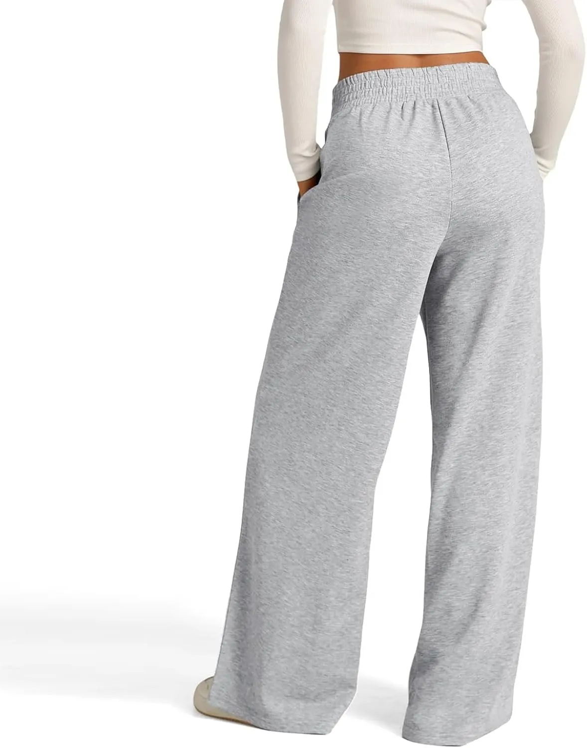 Womens Wide Leg Fleece High Waisted Comfy Sweatpants Baggy Workout Active Joggers Pants Baggy Lounge Bottoms
