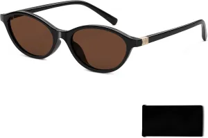 Y2K Oval Sunglasses for Women Retro Cat Eye Vintage 90s Trendy Rave