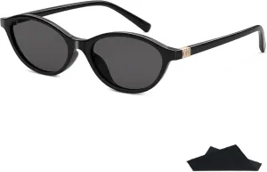 Y2K Oval Sunglasses for Women Retro Vintage Cat Eye Trendy 90s Rave Lightweight