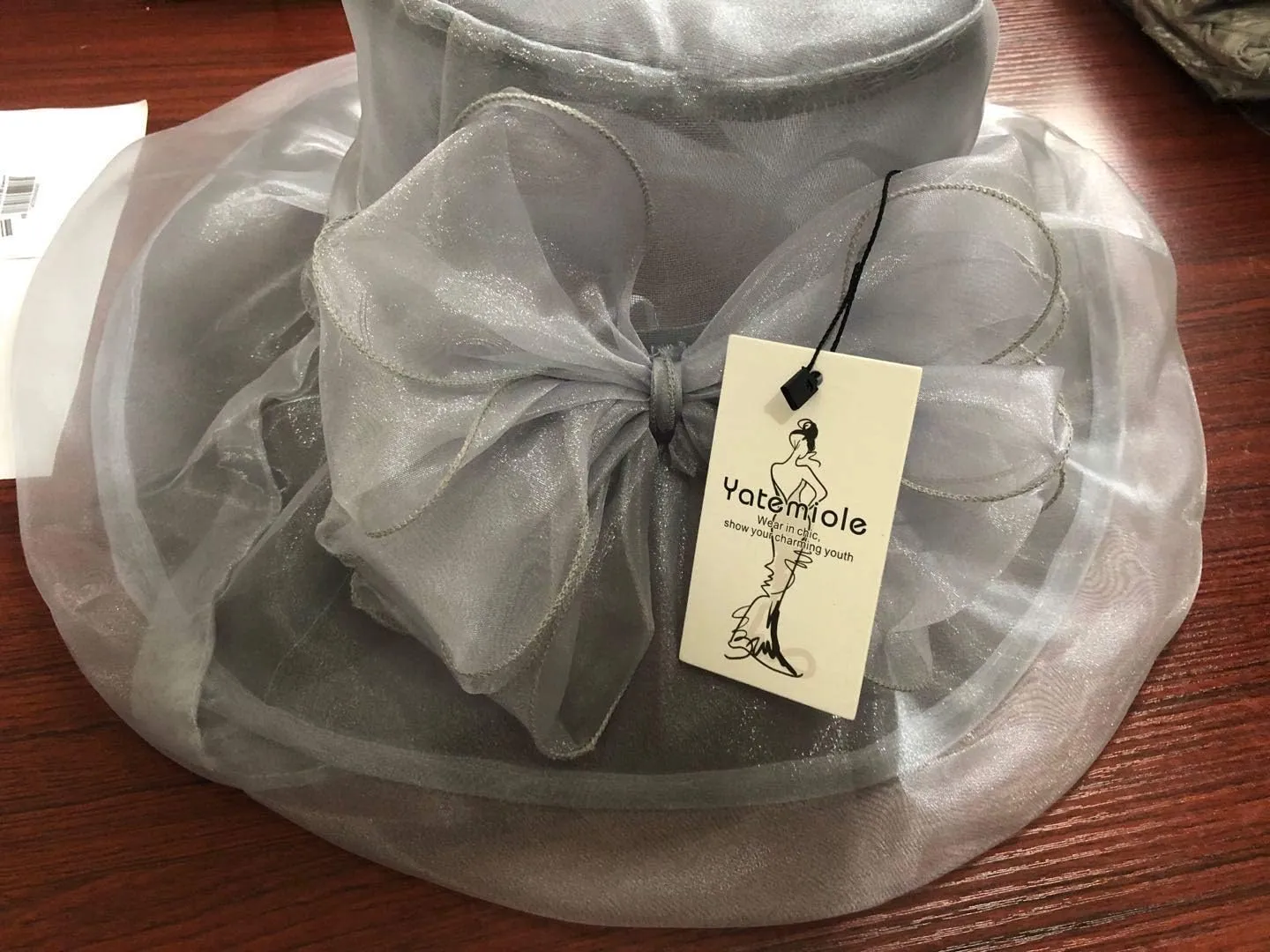 Yatemiole Women's Organza Church Wide Brim Tea Party Wedding Hat Derby Fascinator Cap Kentucky Wedding Hat